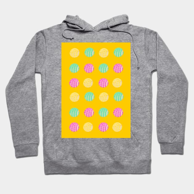 Fun pan dulce conchas patter with yellow background Hoodie by kuallidesigns